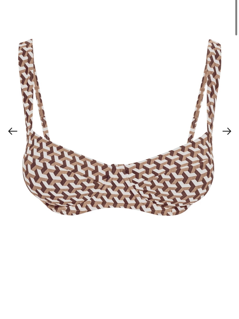 Monday Swimwear Sorrento Top HUSK GEO Size VV - Picture 2 of 4